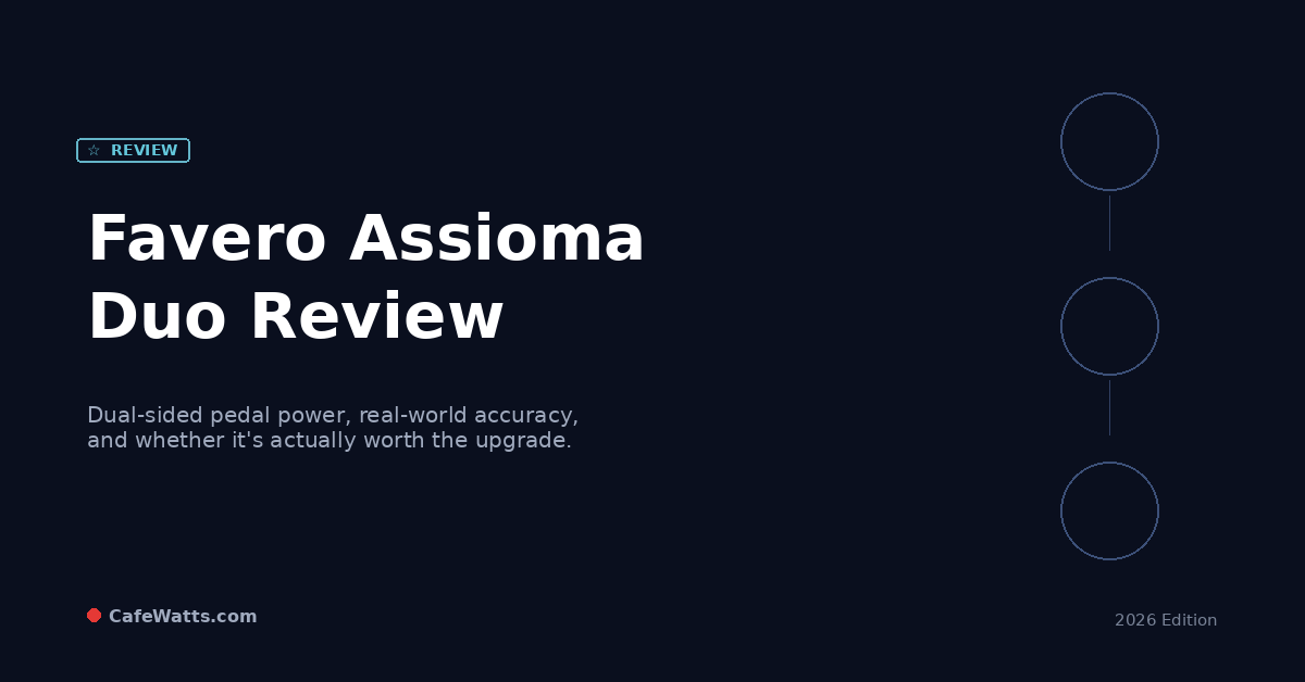 favero assioma duo review 2026 — CafeWatts pedal power meter review
